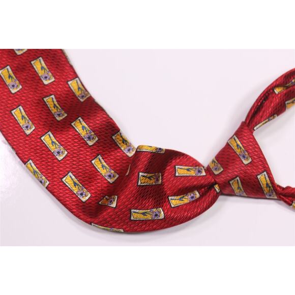 Jos A Bank Signature Red Floral Limited Edition Silk Handmade Necktie Tie